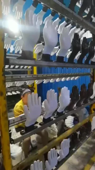 El nitrilo azul cubrió los guantes industriales del trabajo de la seguridad del trabajo de la mano 13G para la construcción guantes de trabajo del jardín