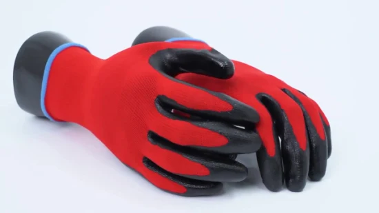 Guantes de seguridad Xingyu 13G Ployester Shell guantes recubiertos de nitrilo/guantes de construcción/guantes de trabajo con gran calidad
